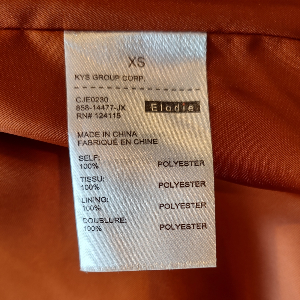 Elodie Cropped Peacoat In Rust/Brown Size X Small Fit Is Oversized - Picture 4 of 5